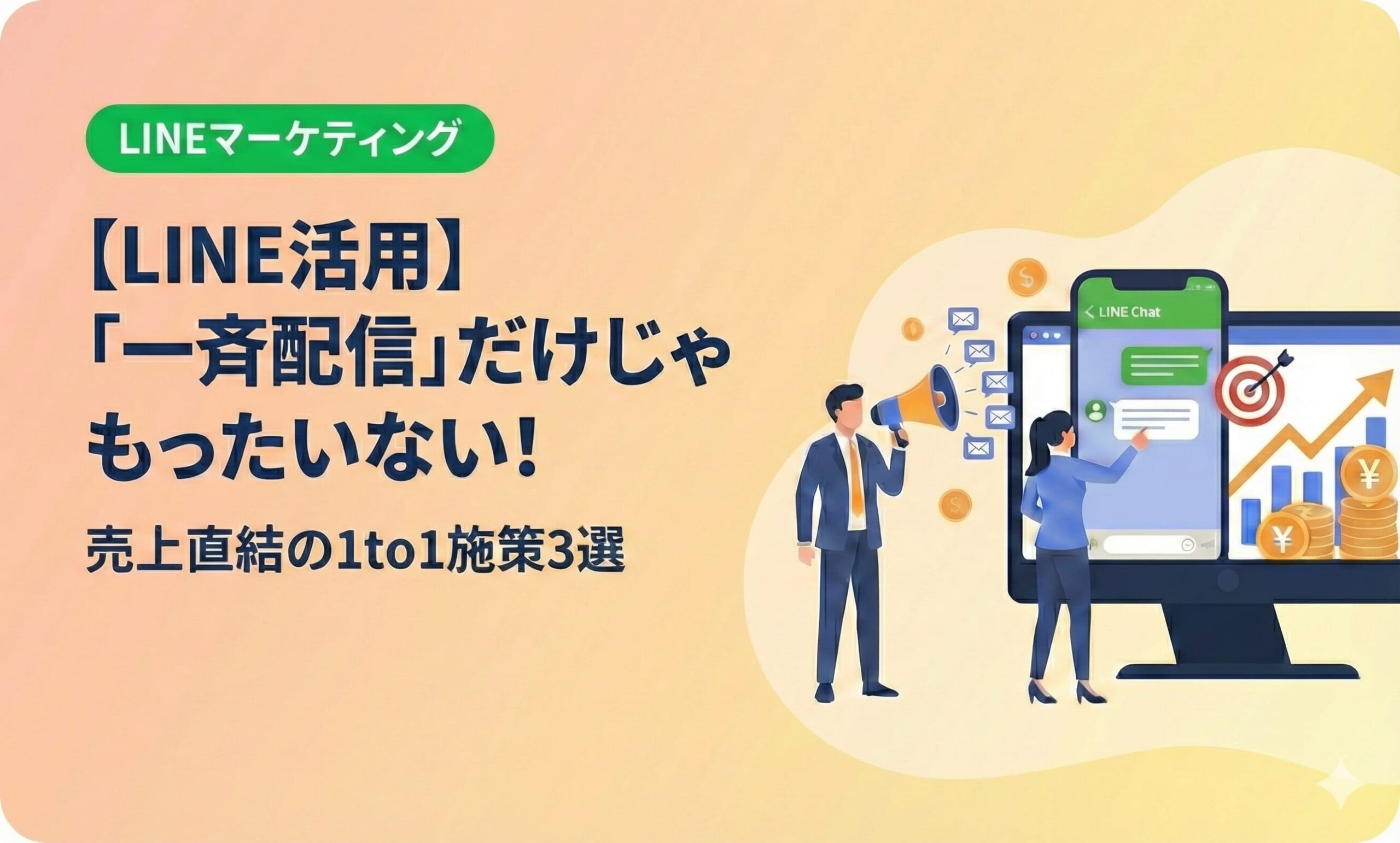 【LINE活用】「一斉配信」だけじゃもったいない！売上直結の1to1施策3選