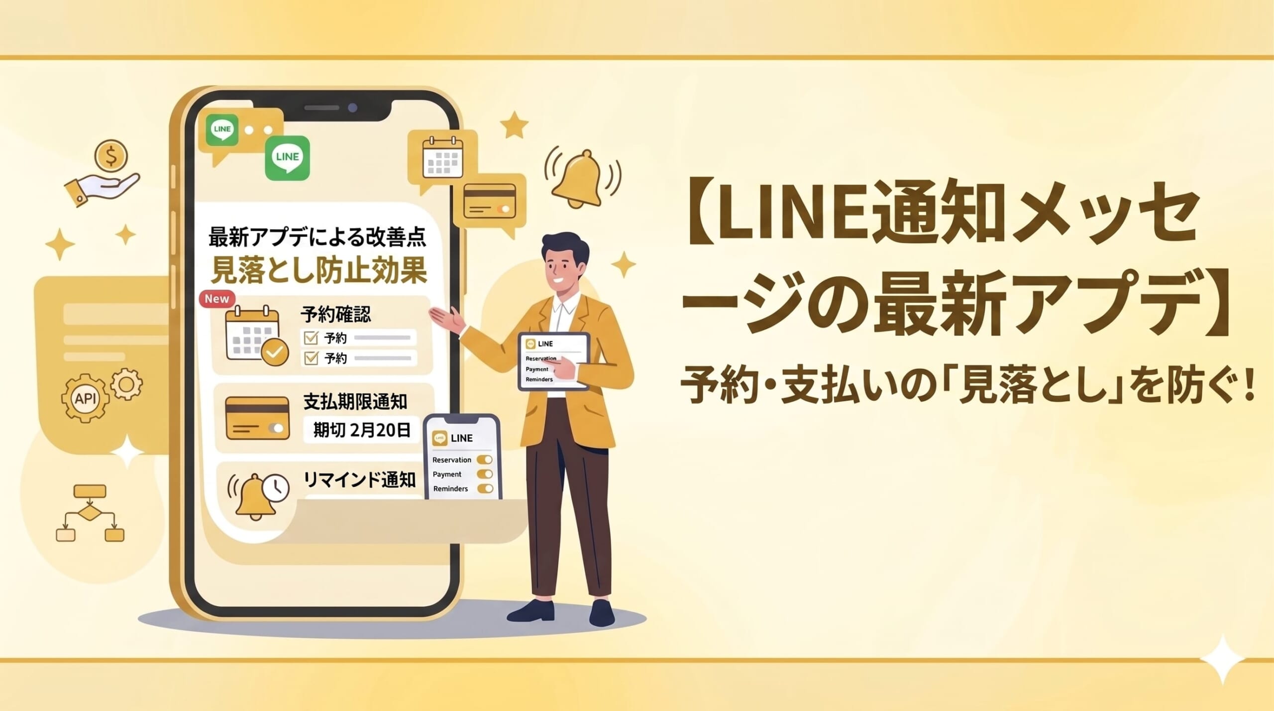 予約・支払いの「見落とし」を防ぐ！LINE通知メッセージの最新アプデ