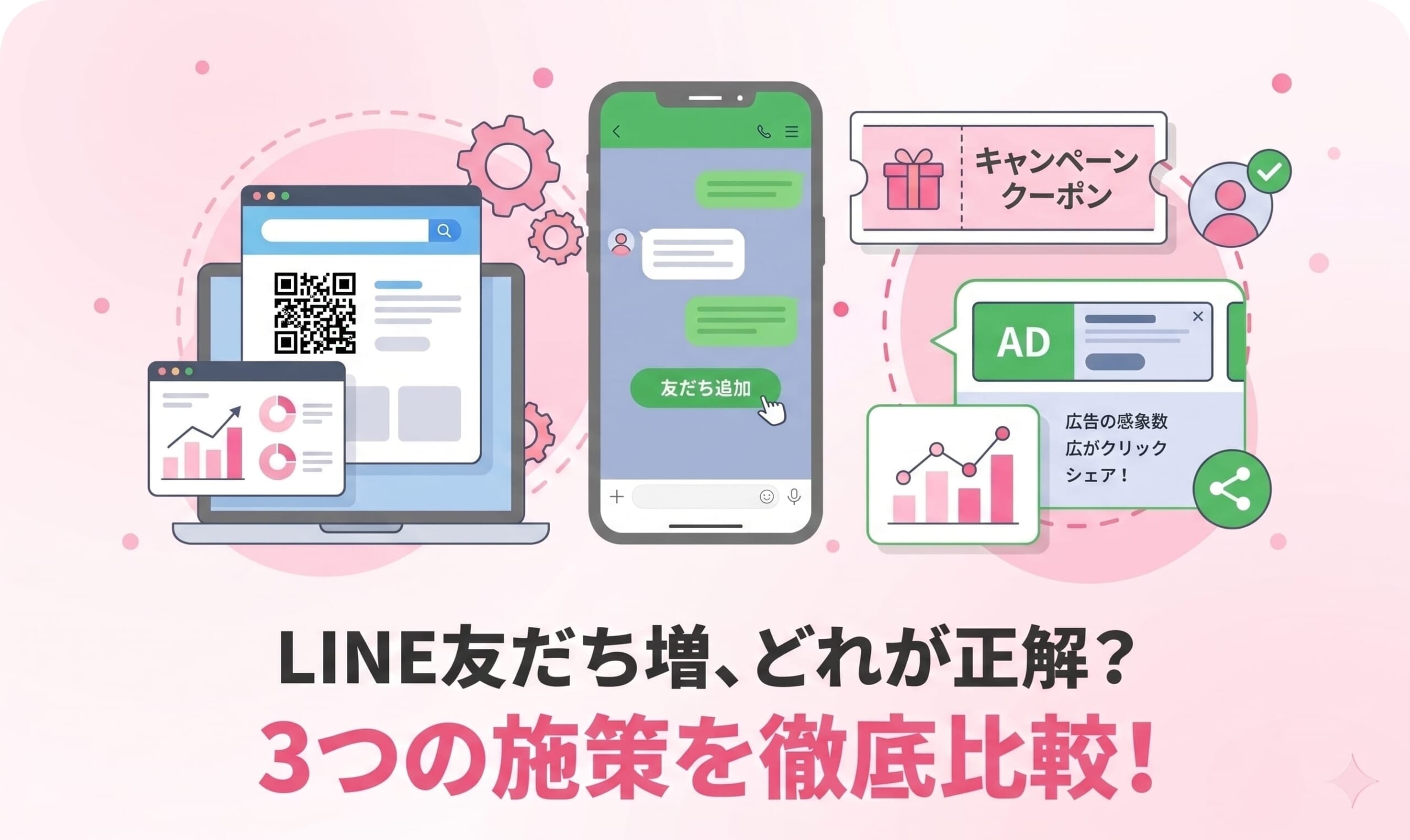 LINE友だち増、どれが正解？3つの施策を徹底比較！