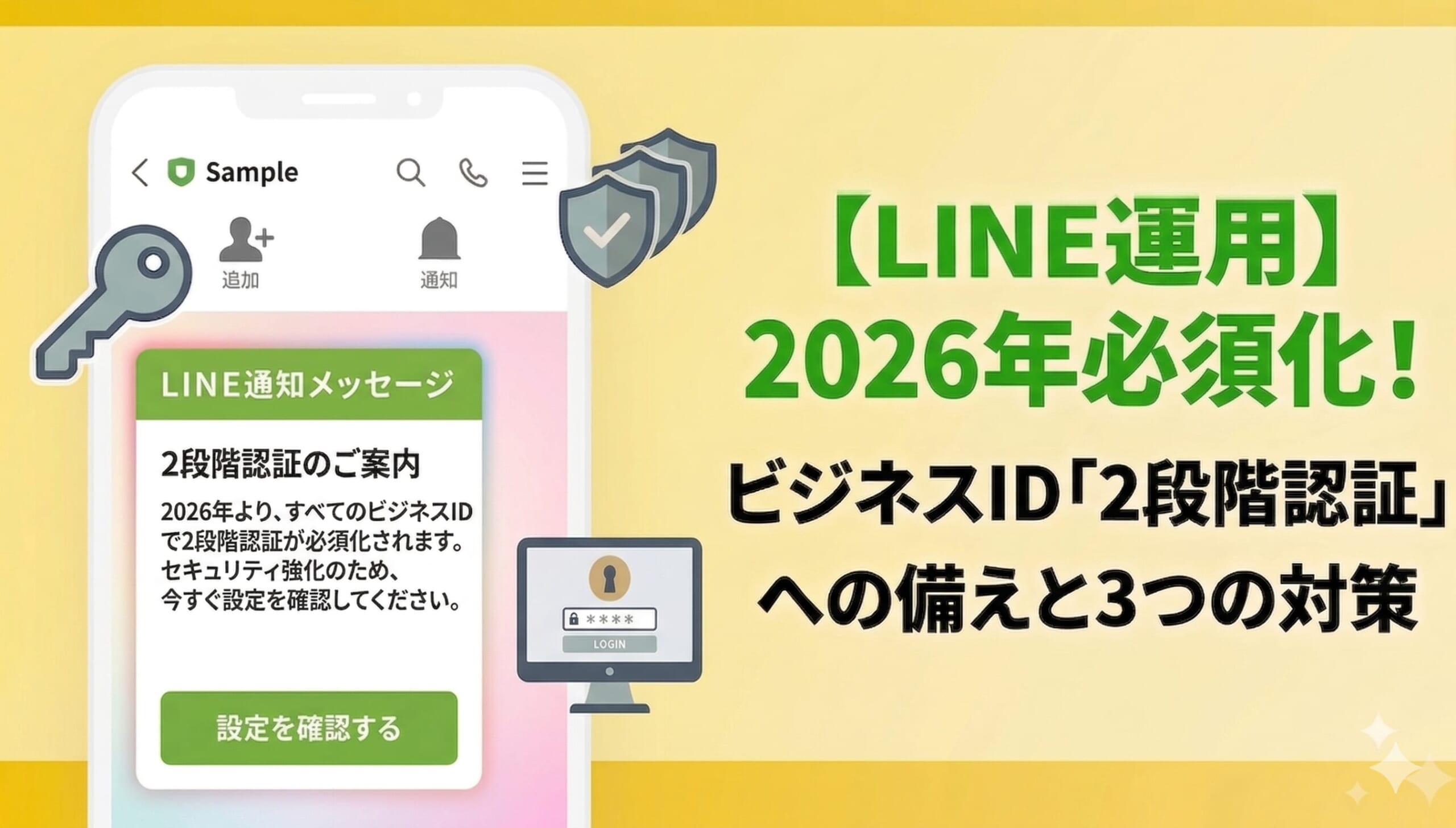 【LINE運用】2026年必須化！ビジネスID「2段階認証」への備えと3つの対策