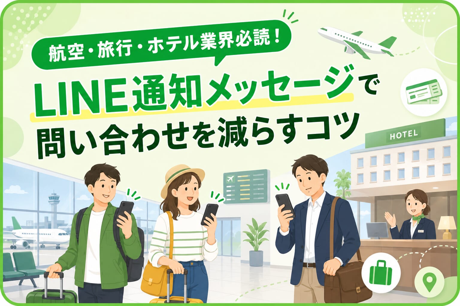 航空・旅行・ホテル業界必読！LINE通知メッセージで問い合わせを減らすコツ