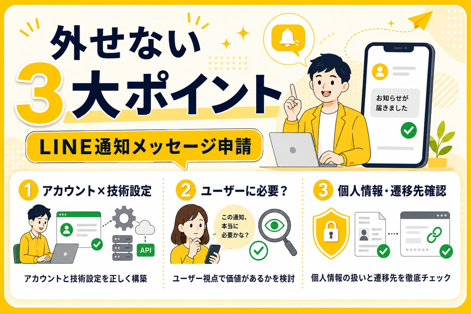 LINE通知メッセージ申請で外せない3大ポイント