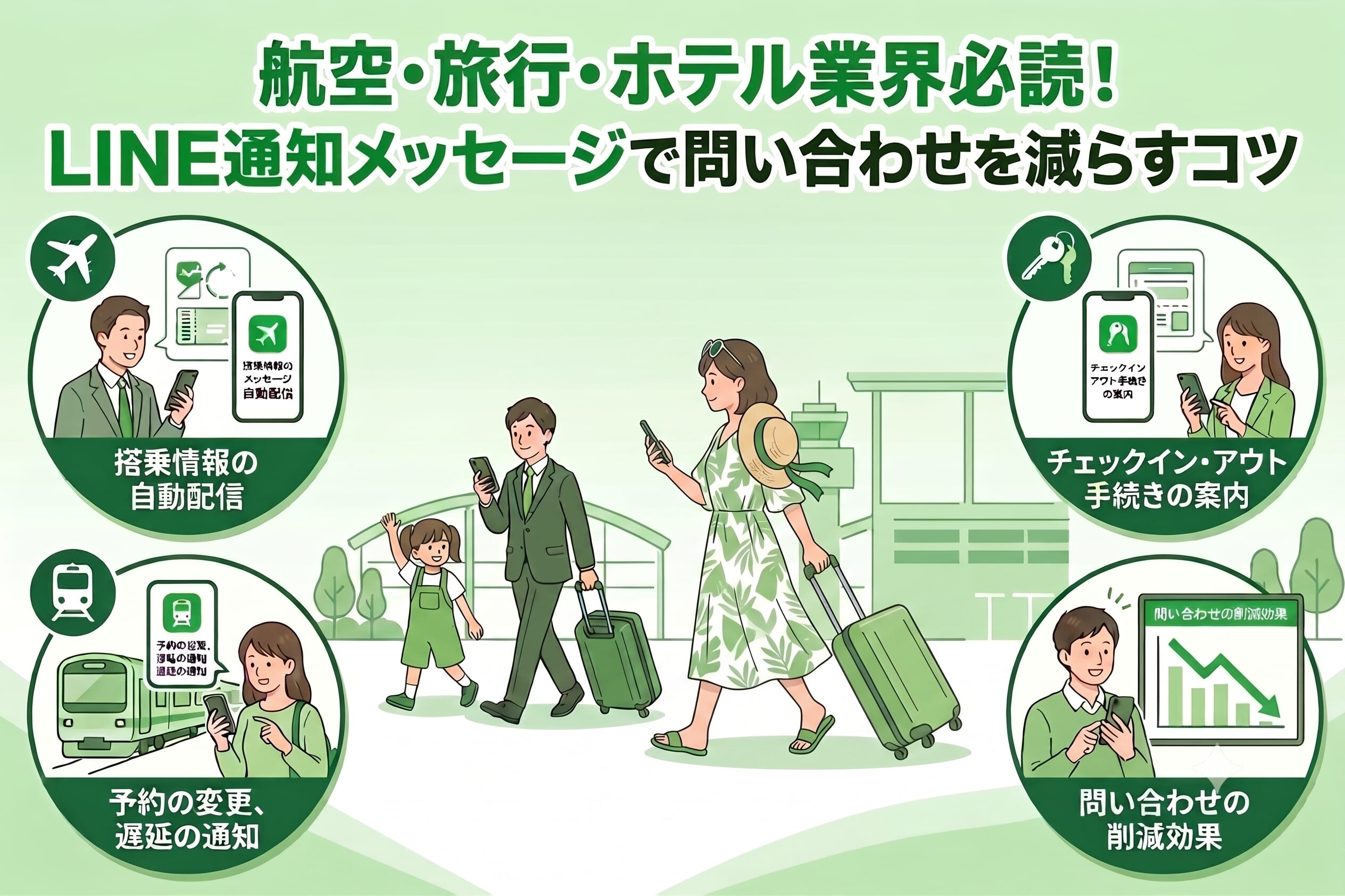 航空・旅行・ホテル業界必読！LINE通知メッセージで問い合わせを減らすコツ
