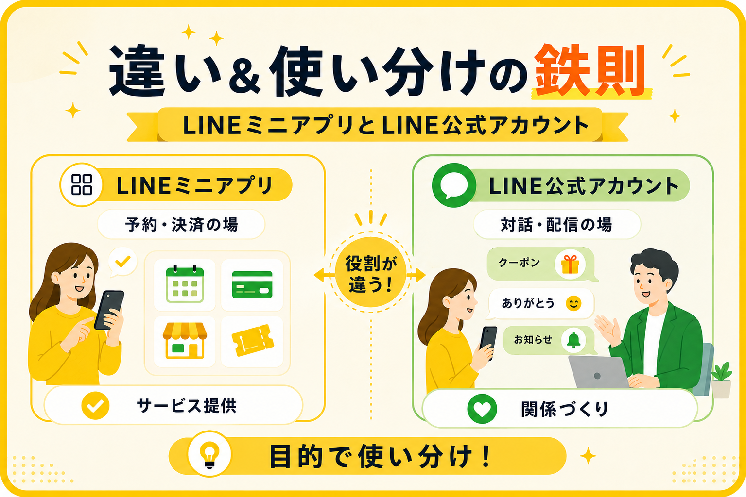 LINEミニアプリとLINE公式アカウントの違い＆使い分けの鉄則