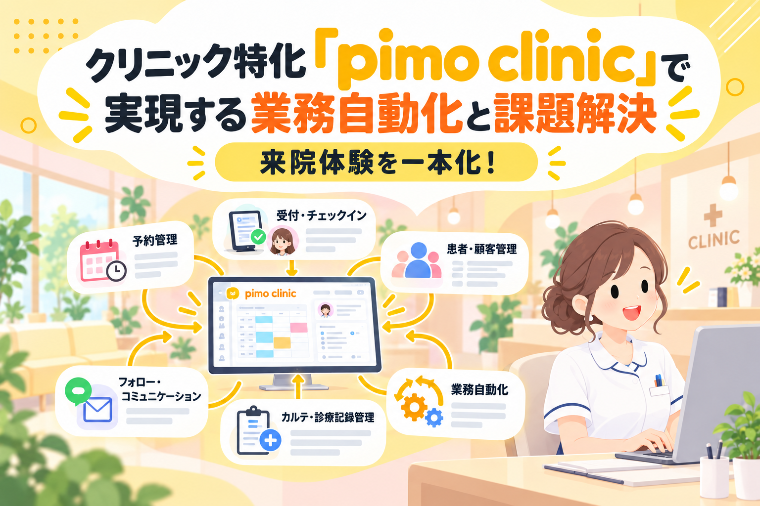 来院体験を一本化！クリニック特化「pimo clinic」で実現する業務自動化と課題解決